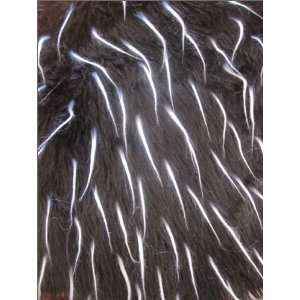  Fake Fur Fabric w/Colored Tips Black/White Tips  60 