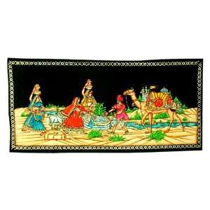  Hand Painted with Vegetable Colors Wall Hanging Tapestry Indian 