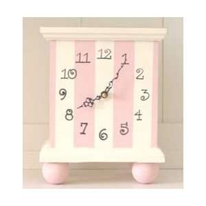  Pink Stripe Wooden Table Clock