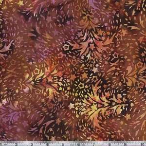  44 Wide Batik Wax Starburst Brown Fabric By The Yard 