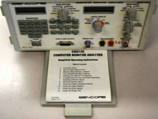 Sencore CM2125 Computer Monitor Sync Generator Analyzer  