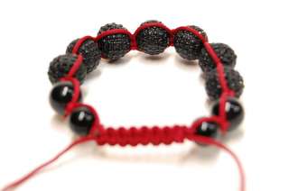   Stone Red CZ Macrame Disco Ball Beads Bracelet Jay Z Lil Wayne  