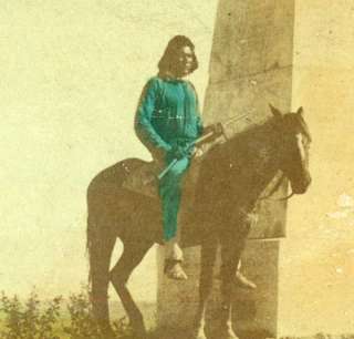 Curley, Scout for Custer, Posed by Monument  