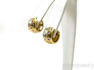 Estate Diamond 14K Gold Huggie Earrings NR  