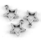   Silver Plate Star Bead Pendant Bail Spacer Charms Jewelry Findings