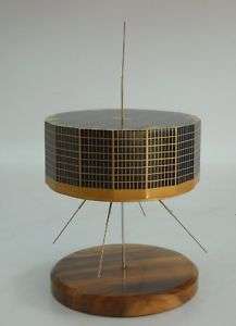 TIROS 7 Weather Satellite Mahogany Desk Wood Model Big  