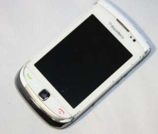 This Unlocked BlackBerry Torch 9800 White has a few light scratches on 