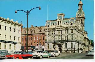   CARS WOOSTER OHIO DOWNTOWN STREET SCENE VINTAGE POSTCARD NATIONAL BANK