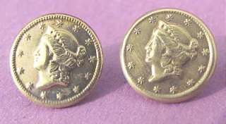 Vintage Gilt Brass Liberty Head Gold Quarter Dollar Coin LIKE 