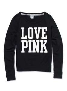 VICTORIAS SECRET XS S M L LOVE PINK Signature Crew Sweatshirt Top 