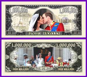 Royal Wedding Play Money Fake Novelty Dollar Bill  