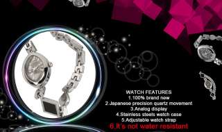 New Ladies Jewelry Stainless Steel Quartz Watch Women Girl Analog 