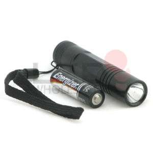 Single AA 1 Watt LED Flashlight Mini Pocket Torch Black  