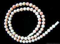 Vintage Estate Natural Soft Pink Color Angel Skin Coral Bead Necklace 