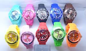 Small face size childs sport watch Silicone sheet Jelly Wrist Quartz 