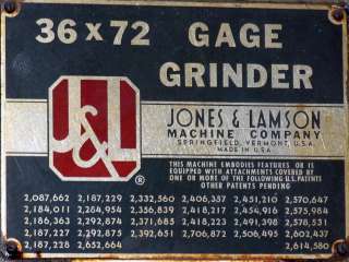 Jones & Lamson 36x72 Internal External Thread Grinder  