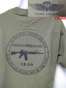 USMC T SHIRT/ USMC ANGLICO T SHIRT/ IRAQ SHIRT #8654  
