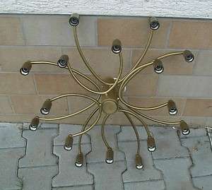 60´s 16 Bulbs Sputnik Orbit Lamp Brass  
