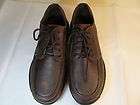 Mens Rockport Brown Leather Casual Oxford Shoes Size 9W  