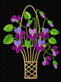 small violets basket stitches 11864 size 3 53 x 4 66 colors 7 color 