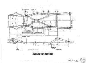 1961 Studebaker Lark Convertible NOS Frame Dimensions  