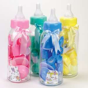 New 22 Baby Shower Large Bottle Bank, Party Favor, Blue, Pink, Green 