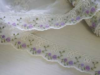   5cm) shabby embroidered tulle lace border trim  per yard  