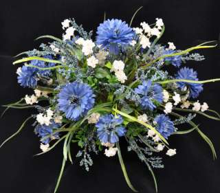 Country Blue and White Centerpiece Floral Arrangement  