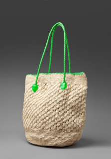 CLEOBELLA Sirena Raffia Bag in Neon Green  