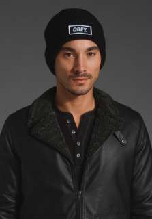 OBEY Standard Issue Beanie in Black  