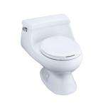   Toilet with French Curve Toilet Seat and Left Hand Trip Lever in White