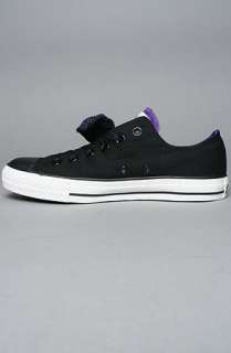 Converse The Chuck Taylor All Star Double Tongue Lo in Black and Royal 