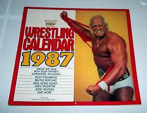   WWF Wrestling Calendar 1987 AUTOGRAPHED Hulk Hogan VERY RARE WWE Andre