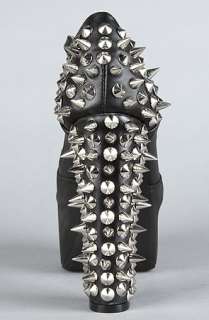 Jeffrey Campbell The Spike Foxy Shoe in Black and Silver  Karmaloop 