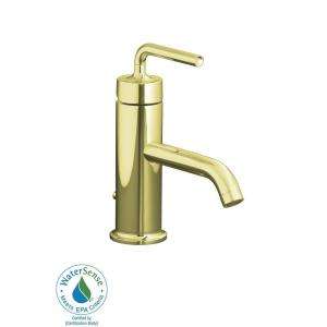 KOHLER Purist Single Hole Low Arc Bathroom Faucet with Straight Lever 