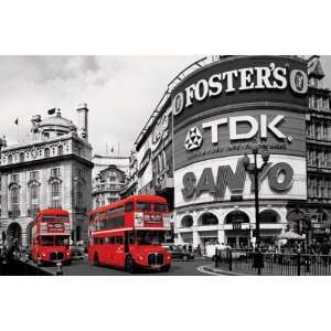London Poster Red Bus Piccadilly Circus   Poster Großformat  