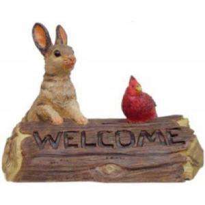 Call of The Wild 9 In. Bunny and Cardinal Welcome Sign 89860 at The 