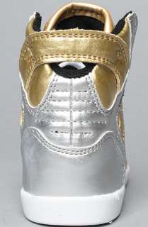 SUPRA The Toddler Skytop Sneaker in Gold Silver Leather  Karmaloop 