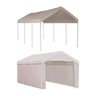 ShelterLogic 10 ft. x 20 ft. Canopy 1 3/8 in. 4 Rib Frame White Cover 