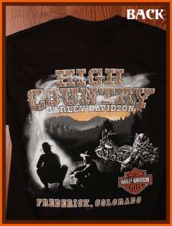   Motorcycles High Country Frederick, CO Logo Black Small T Shirt  