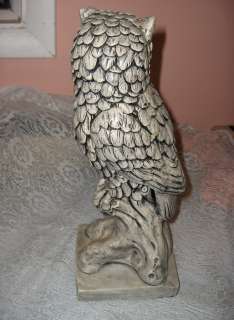Vintage Intricately Carved Clay Owl Sculpture Statue  