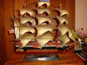 Vintage U S S Constitution Wooden Model Ship  