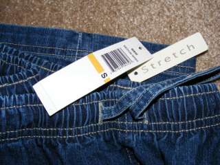 New ERIKA drawstring elastic waist dungarees jeans S M  