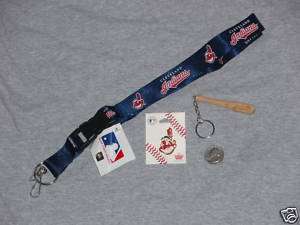Cleveland Indians Lanyard Pin Bat Keychain Lot FREESHIP  