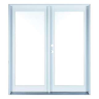  in. x 80 in. Aluminum/Wood White Right Hand Inswing French Patio Door