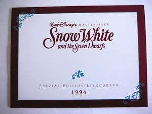 Walt Disney 1994 Lithograph Snow White & Seven Dwarfs  