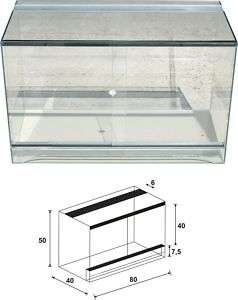 Terrarium 80x40x50 cm ca. 160 l aus Glas  
