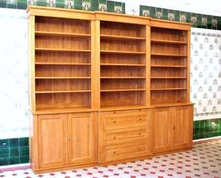 BücherregalHolzmassiv Eiche mit Türen und Schubladen   3 teilig 