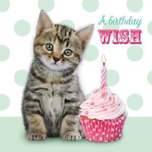 Katzen Karte   Happy Birthday Cupcake   Geburtstagskarte  