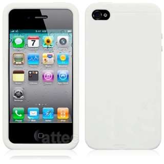 Design Silikon Schutz Bumper Case Cover   iPhone 4/4S weiß 